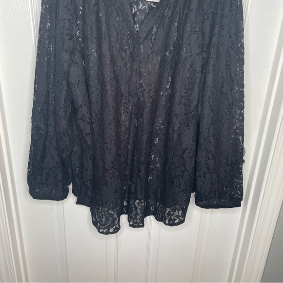 Torrid Harper Lace Pullover Long Sleeve Blouse Floral Sheer in Deep Black 4X/26 - Picture 7 of 16